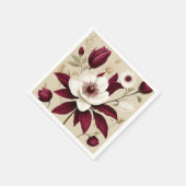 Floral Burgundy Pflanze Botanical Serviette (Ecke)