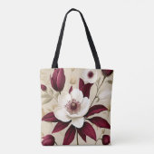 Floral Burgundy Pflanze Botanical Tasche (Rückseite)