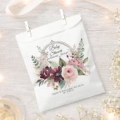 Floral Burgundy Pink Fall Baby Pink Girl Dusche Geschenktütchen (Ausgeschnitten)