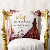 Floral Burgundy Princess Quinceanera Birthday