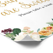 Floral Burgundy Pumpkin Babies sind süß Poster (Ecke)