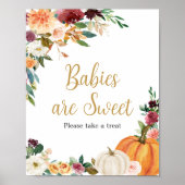 Floral Burgundy Pumpkin Babies sind süß Poster (Vorne)