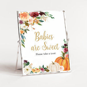 Floral Burgundy Pumpkin Babies sind süß Poster