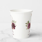 Floral Burgundy Pumpkin Fall Babydusche Pappbecher (Rechts)