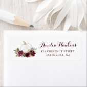 Floral Burgundy Pumpkin Fall Rücksendeadresse (Insitu)