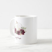 Floral Burgundy Pumpkin personalisierte Mug Kaffeetasse (Vorderseite Links)