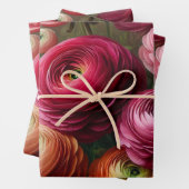 Floral Burgundy Ranunculus Decoupage Geschenkpapier Set (Beispiel)