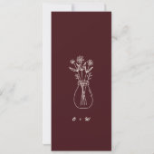 Floral Burgundy Reserved Seating Wedding Tag Einladung (Rückseite)