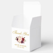 Floral Burgundy Watercolor Gold Wedding Danke Geschenkschachtel (Geöffnet)