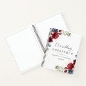Floral Burgundy Watercolor Hochzeit im Herbst Gäst Notizblock (Innenseite)