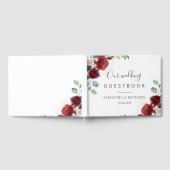 Floral Burgundy Watercolor Wedding Gästebuch (Voll)