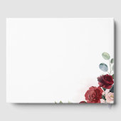 Floral Burgundy Watercolor Wedding Gästebuch (Rückseite)