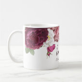 Floral Burgundy Wedding Bride Kaffeetasse (Links)