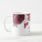 Floral Burgundy Wedding Bridesmaid Kaffeetasse (Links)