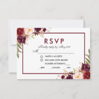 Floral Burgundy Wedding Meal UAWG