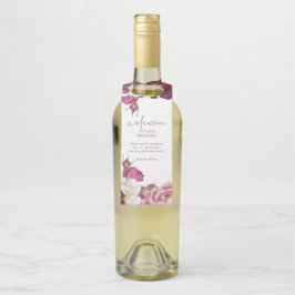 Floral Burgundy Wedding Welcome Flaschenanhänger