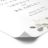 Floral Burgundy White Gold Wedding Willkommenszeic Poster (Ecke)