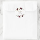 Floral Burgundy White Greenery Gold Umschlag Aufkl Runder Aufkleber (Tasche)