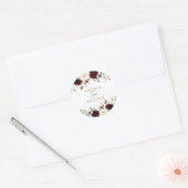 Floral Burgundy White Greenery Gold Umschlag Aufkl Runder Aufkleber (Umschlag)