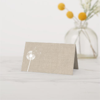 Floral Burlap-geklappte Platzkarten