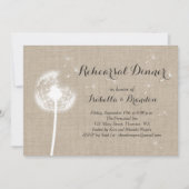 Floral Burlap Probe Dinner Einladung (Vorderseite)