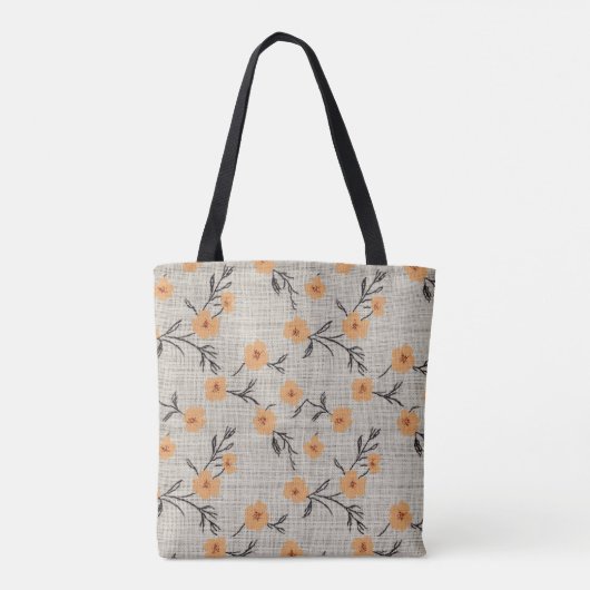 Floral Burlap Tasche (Rückseite)