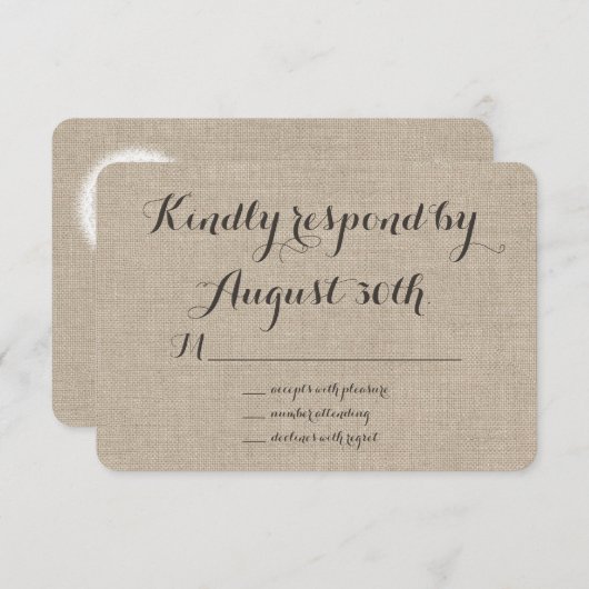 Floral Burlap UAWG RSVP Karte (Vorne/Hinten)