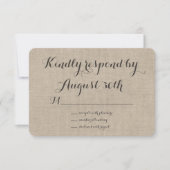 Floral Burlap UAWG RSVP Karte (Vorderseite)