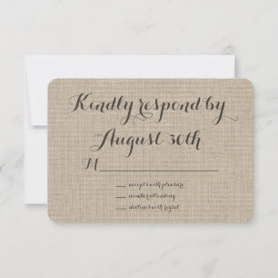 Floral Burlap UAWG RSVP Karte