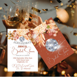 Floral Burnt Orange Diskothek Ball Brautparty Einladung