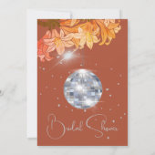 Floral Burnt Orange Silver Disco Brautparty Einladung (Rückseite)