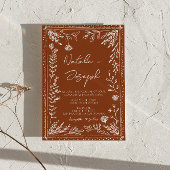 Floral Burnt Orange Terracotta All In One Wedding Einladung