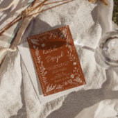 Floral Burnt Orange Terracotta All In One Wedding Einladung