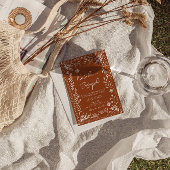 Floral Burnt Orange Terracotta QR Code Wedding Einladung