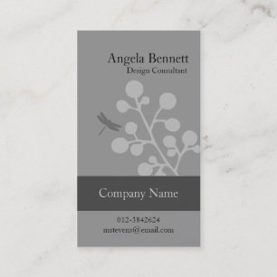 Floral Business Card Dragonfly Blossom Visitenkarte