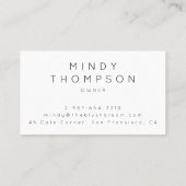 Floral Business Card für Bäckereien/Coffee Shops Visitenkarte (Rückseite)