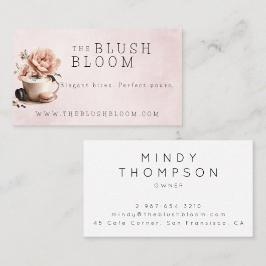 Floral Business Card für Bäckereien/Coffee Shops Visitenkarte (Vorne/Hinten)