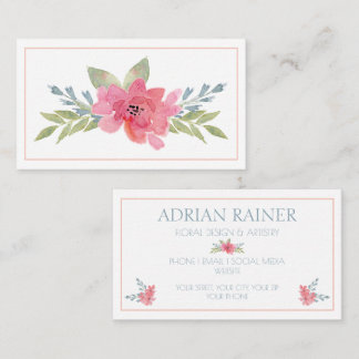 Floral Business Card für kreative Fachkräfte Visitenkarte