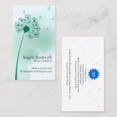 Floral Business Card Gentle Dandelion Visitenkarte (Vorne/Hinten)
