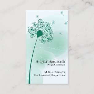 Floral Business Card Gentle Dandelion Visitenkarte