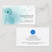 Floral Business Card Gentle Dandelion Visitenkarte (Vorne/Hinten)