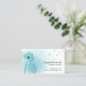 Floral Business Card Gentle Dandelion Visitenkarte (Stehend Vorderseite)