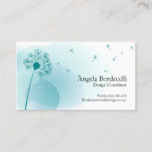 Floral Business Card Gentle Dandelion Visitenkarte (Vorderseite)