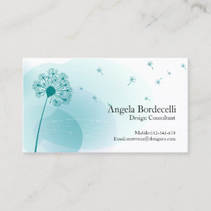 Floral Business Card Gentle Dandelion Visitenkarte
