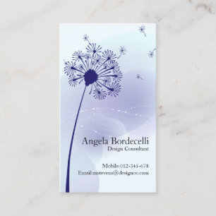 Floral Business Card Gentle Dandelion Visitenkarte