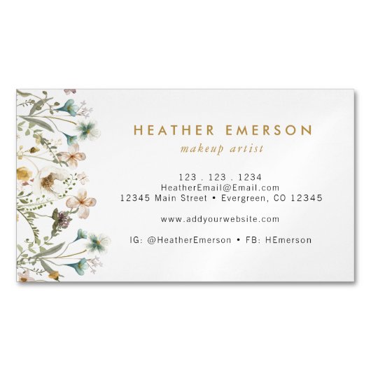Floral Business Card Magnet (Vorderseite)