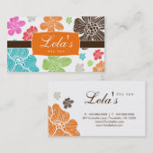 Floral Business Card Salon Spa Tropical Orange Visitenkarte (Vorne/Hinten)