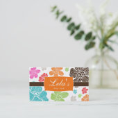 Floral Business Card Salon Spa Tropical Orange Visitenkarte (Stehend Vorderseite)