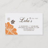 Floral Business Card Salon Spa Tropical Orange Visitenkarte (Rückseite)