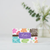 Floral Business Card Salon Wellness-Center Lila Visitenkarte (Stehend Vorderseite)